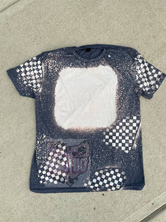 Checkered Flag bleached blank Tee - racing