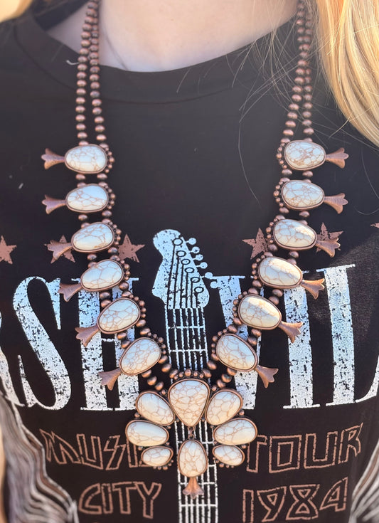 She Can't Be Tamed White Copper Necklace