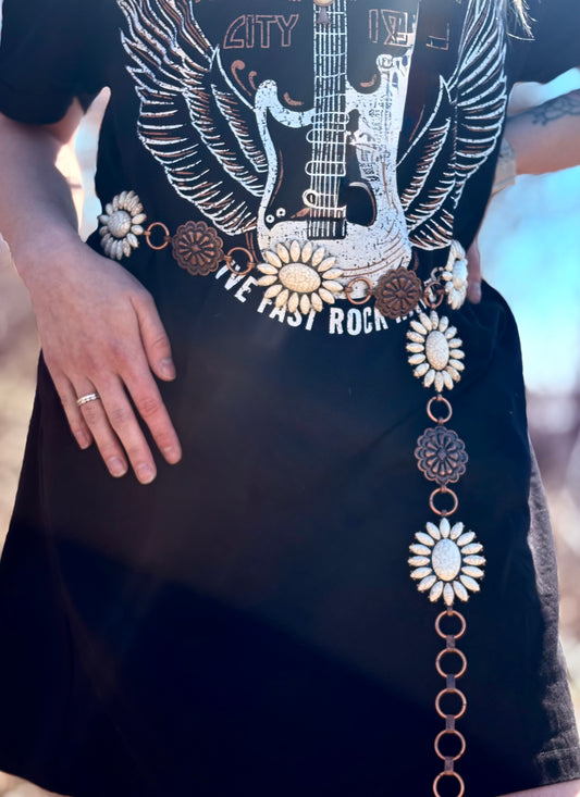 Forever Chasing Cowboys Copper Cream Concho Belt