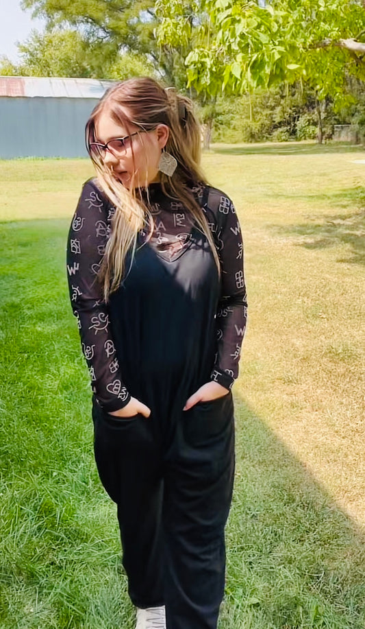 Black prairie Jumpsuit w/ pockets