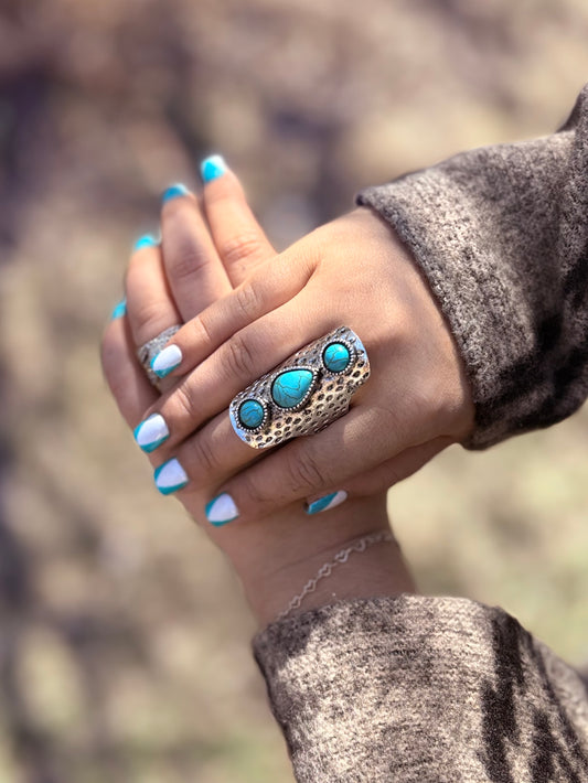 Waterfall Droplet Turquoise Stone Ring