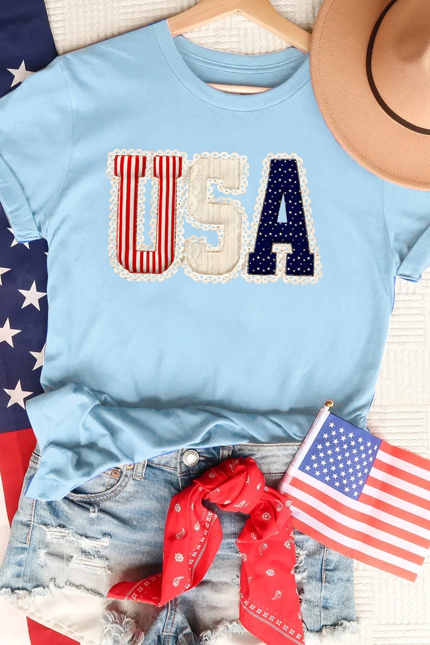 LDC 4th July USA Patriotic Printed T Shirt