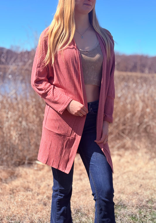 Desert blush Cardigan with Pocket