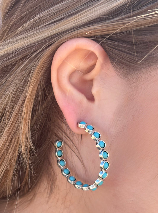 Turquoise Dream Hoop Earrings,