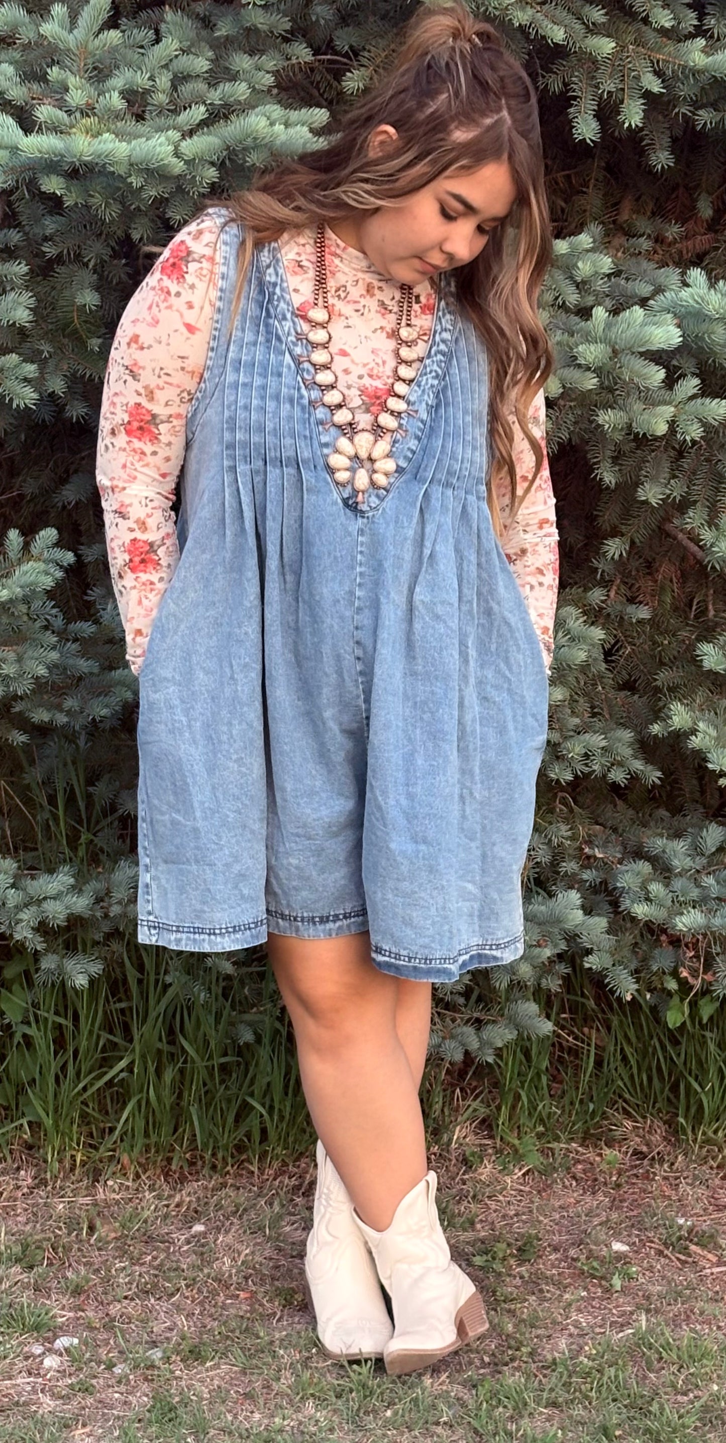 Cowgirl Cutie Denim Romper