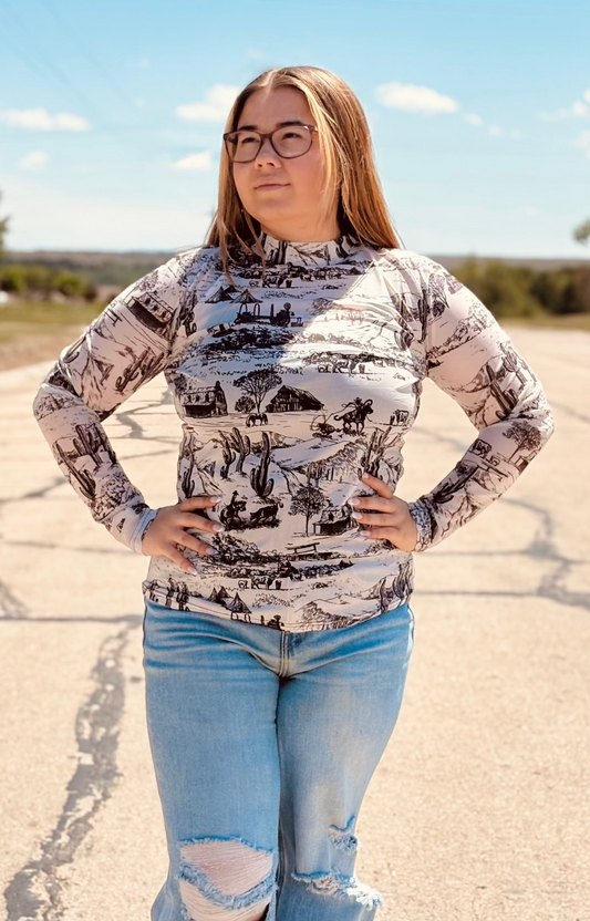 Home on the range mesh long sleeve