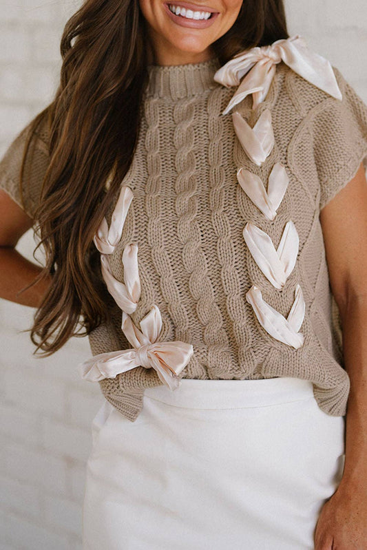Brown Sugar Bow Sweater Vest