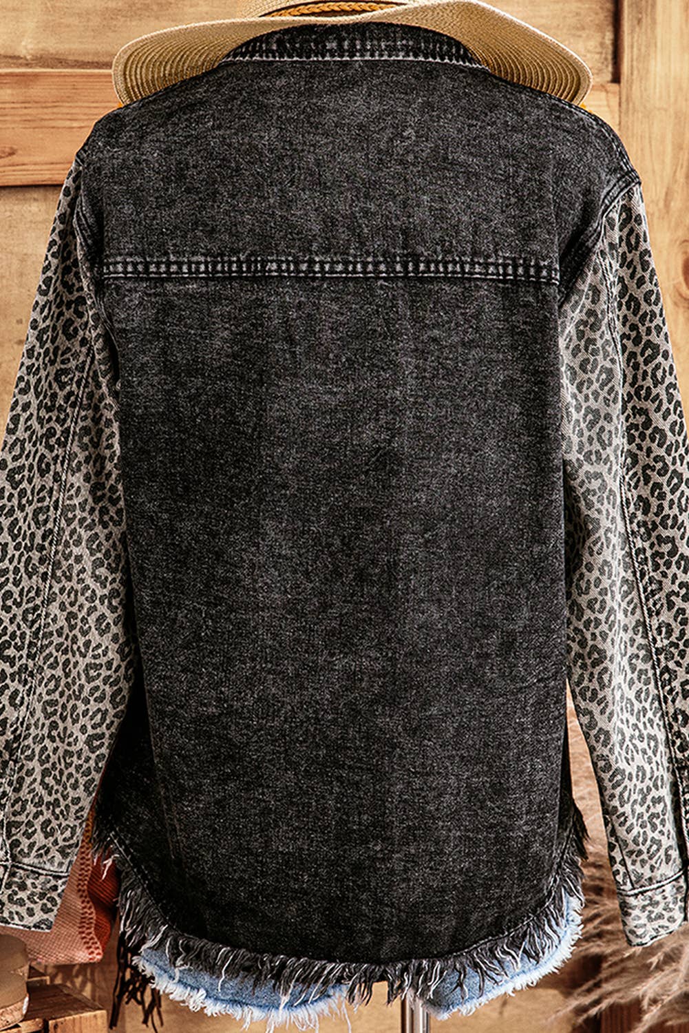 Western Leopard Denim Jacket