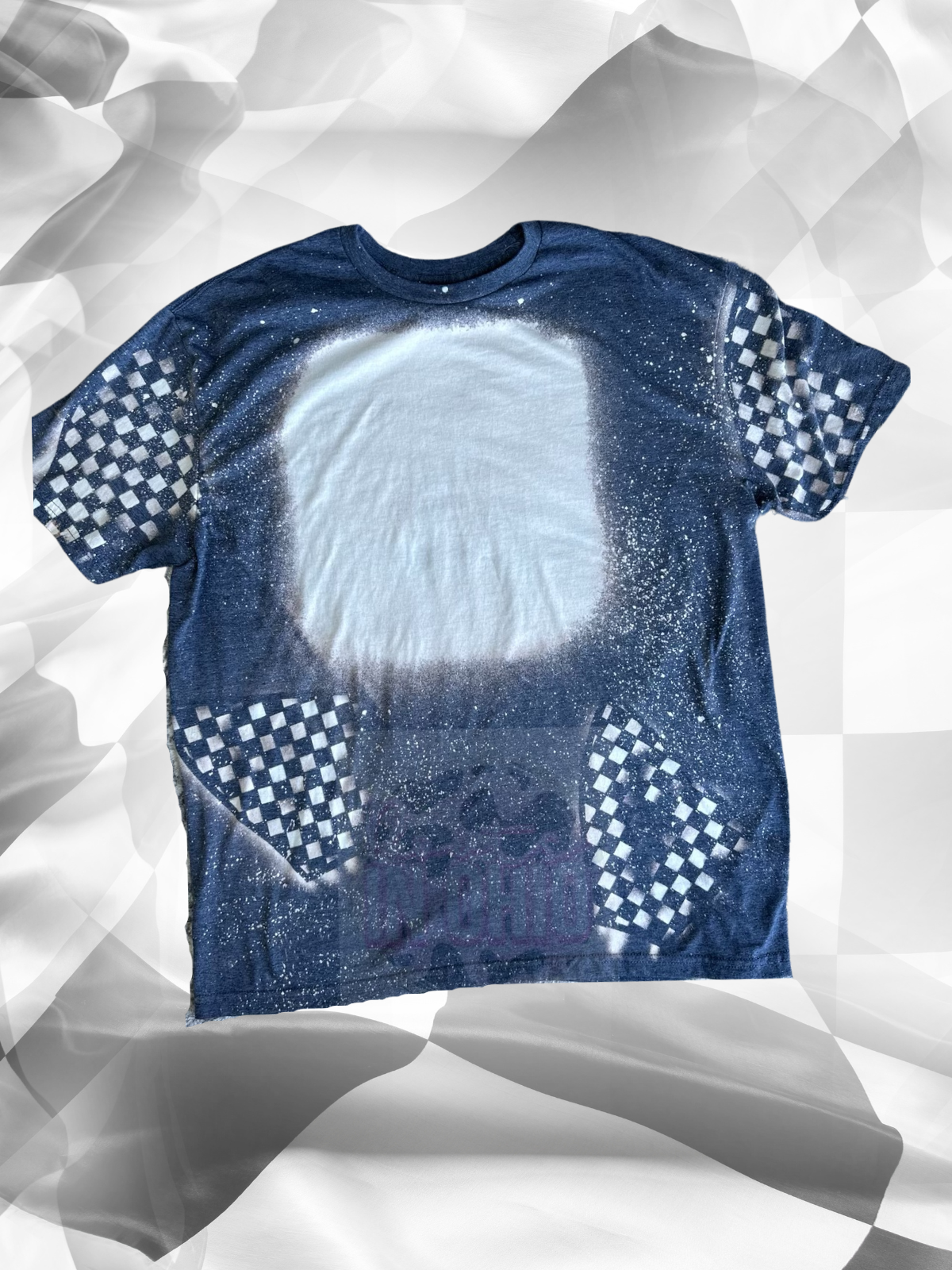 Checkered Flag bleached blank Tee - racing