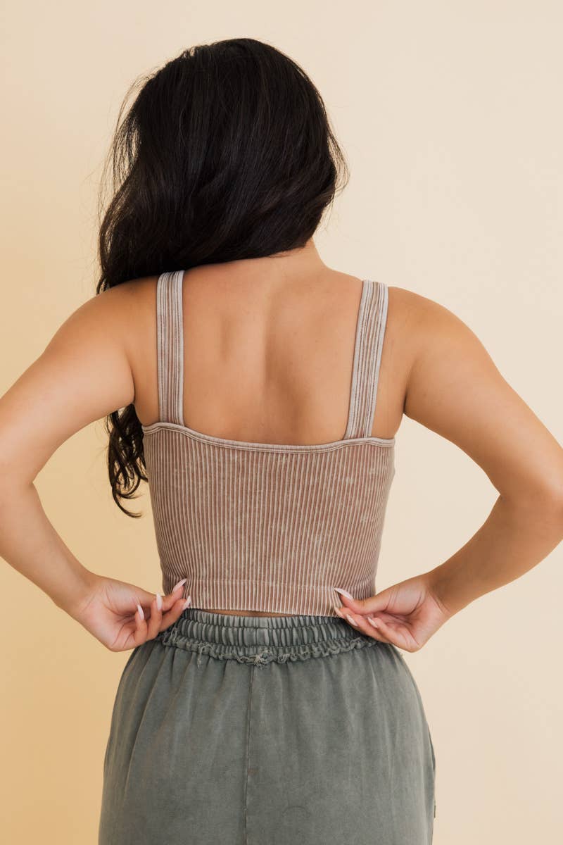 Bronze Breeze Ribbed Crop Tank